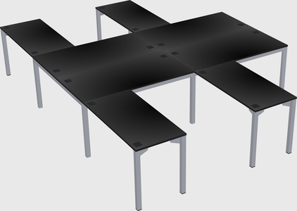 Shared l-shaped desk
