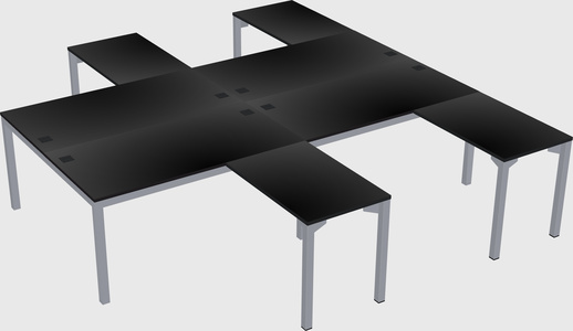 Shared l-shaped desk