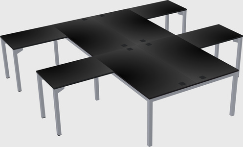 Shared l-shaped desk