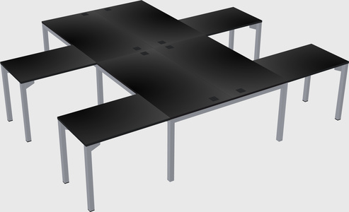Shared l-shaped desk