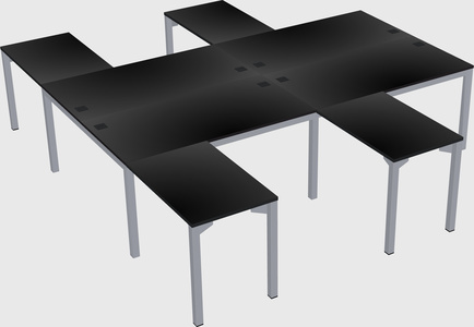 Shared l-shaped desk