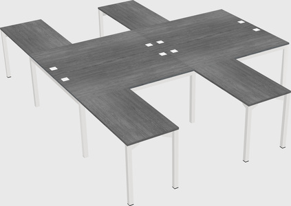 Shared l-shaped desk