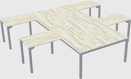 Shared l-shaped desk