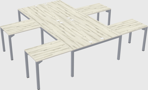Shared l-shaped desk