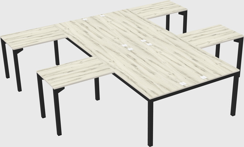 Shared l-shaped desk