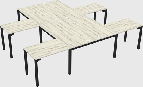 Shared l-shaped desk