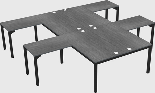 Shared l-shaped desk