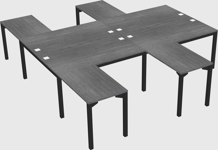 Shared l-shaped desk