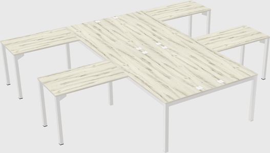 Shared l-shaped desk