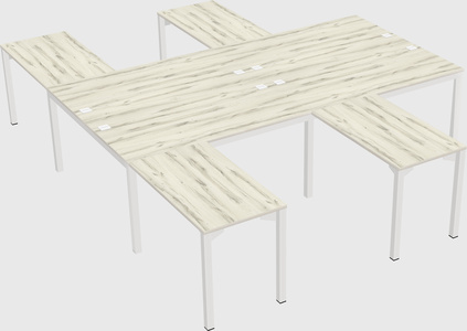 Shared l-shaped desk
