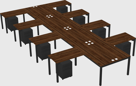 Shared l-shaped desk