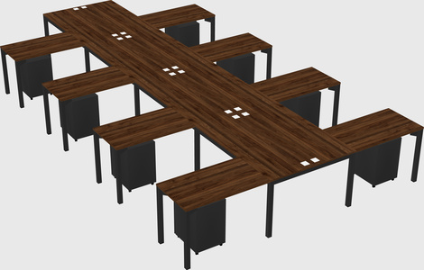 Shared l-shaped desk