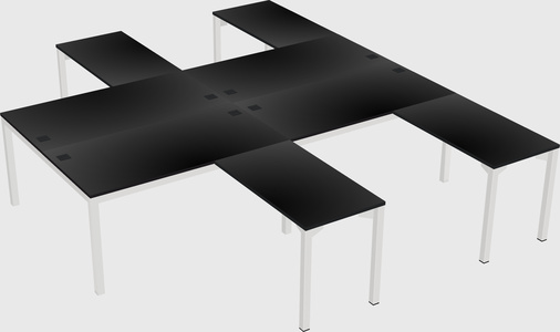 Shared l-shaped desk