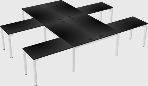 Shared l-shaped desk