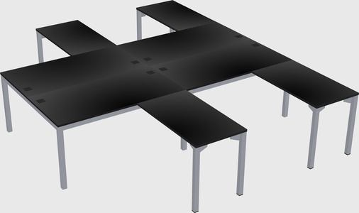 Shared l-shaped desk