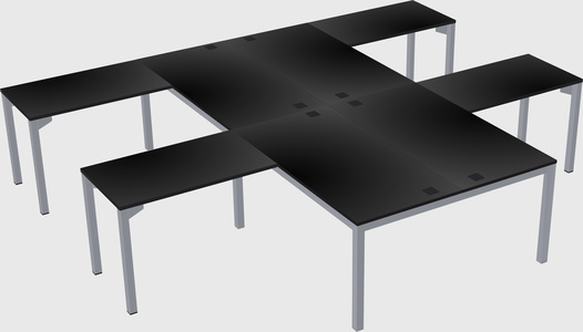 Shared l-shaped desk