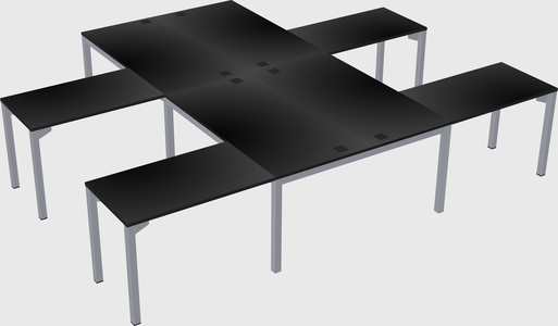 Shared l-shaped desk