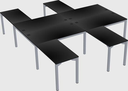 Shared l-shaped desk