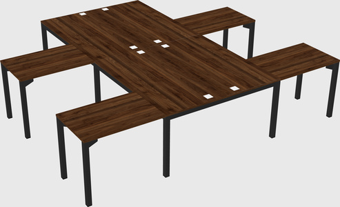 Shared l-shaped desk