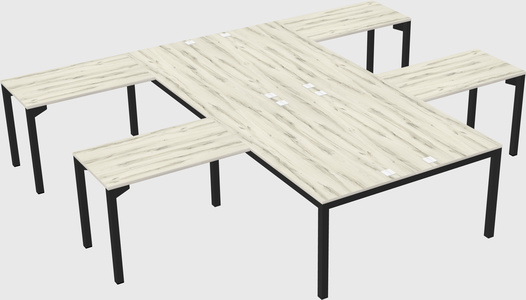Shared l-shaped desk
