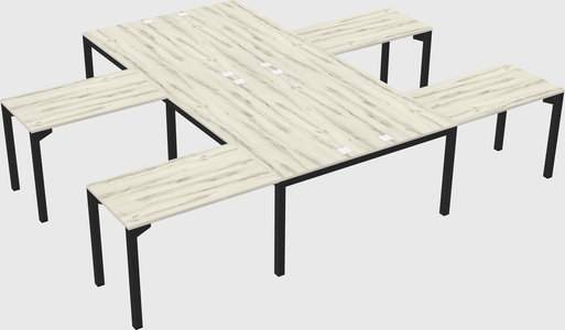 Shared l-shaped desk