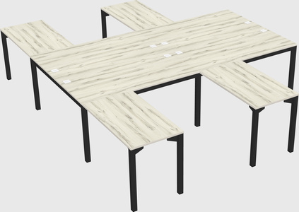 Shared l-shaped desk