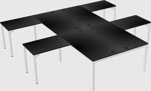 Shared l-shaped desk