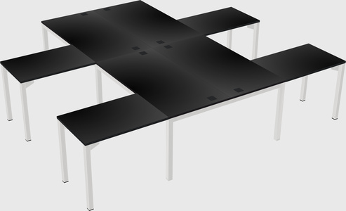 Shared l-shaped desk