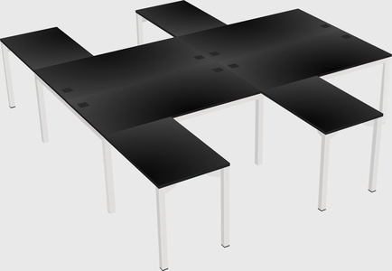 Shared l-shaped desk
