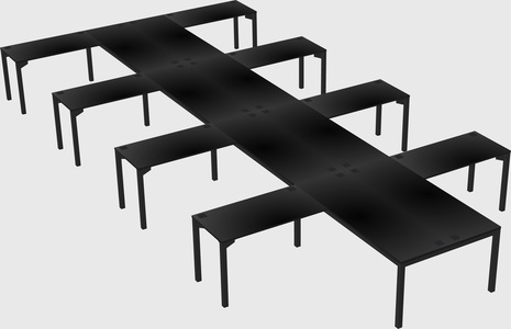 Shared l-shaped desk