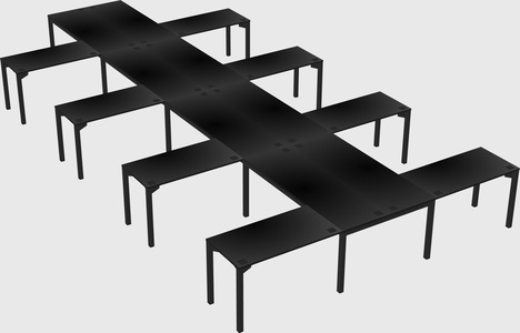 Shared l-shaped desk