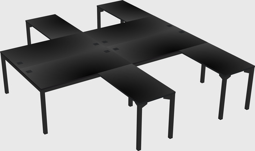 Shared l-shaped desk