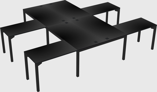 Shared l-shaped desk