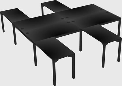 Shared l-shaped desk