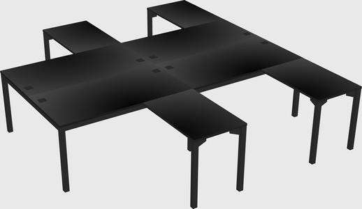 Shared l-shaped desk