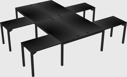 Shared l-shaped desk