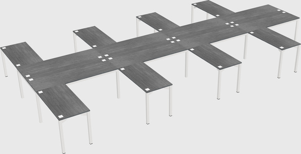 Shared l-shaped desk