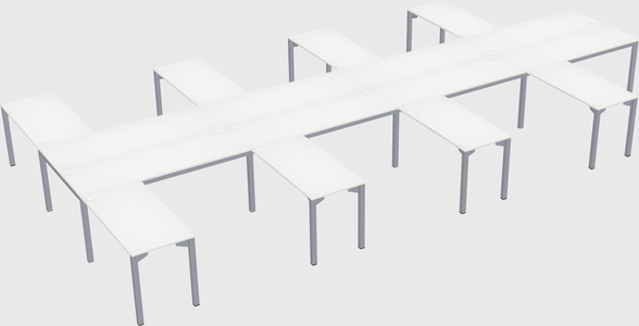 Shared l-shaped desk