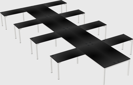 Shared l-shaped desk