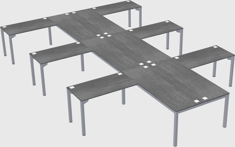Shared l-shaped desk