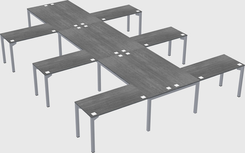Shared l-shaped desk