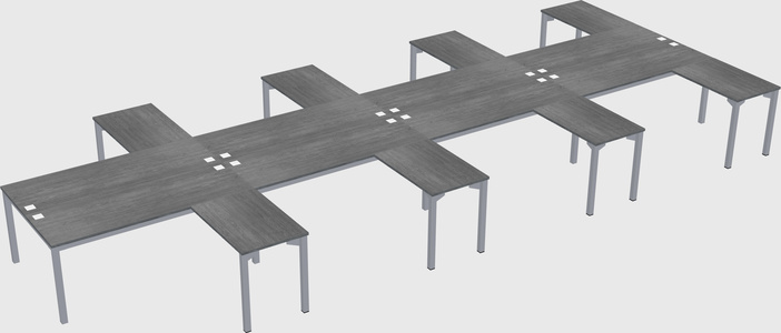 Shared l-shaped desk