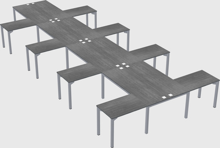 Shared l-shaped desk