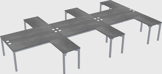 Shared l-shaped desk