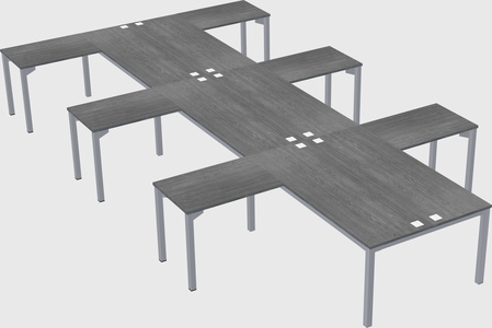 Shared l-shaped desk
