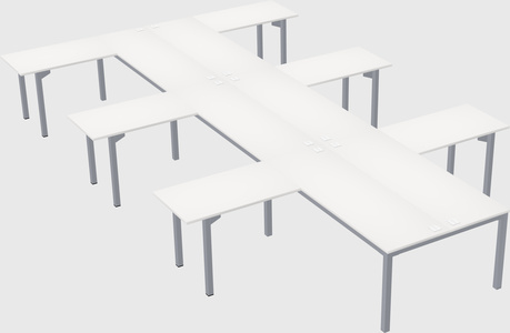 Shared l-shaped desk