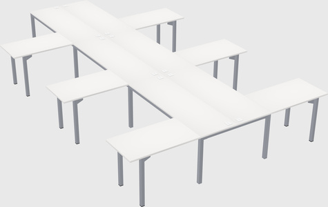 Shared l-shaped desk