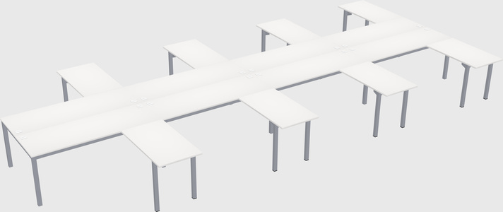Shared l-shaped desk