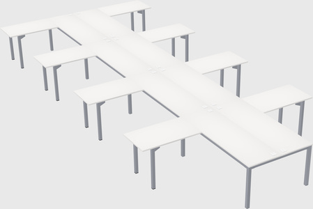 Shared l-shaped desk
