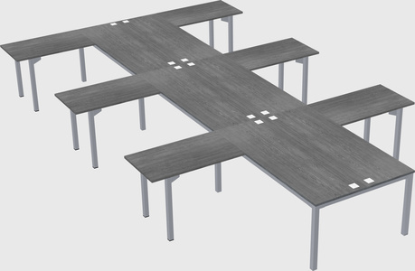 Shared l-shaped desk